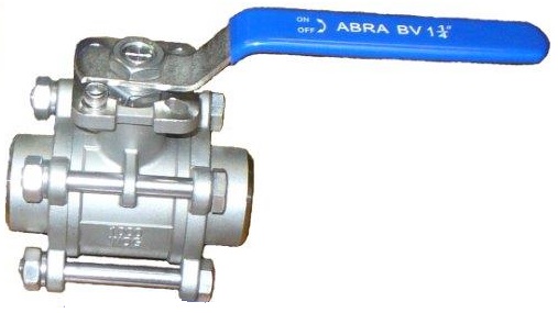 Шаровые краны полнопроходные нержавеющие из стали AISI316 (CF8M) Ду 15-100 Ру40 сварка/сварка стандартные патрубки Тип ABRA-BV61 c ISO верхним фланцем