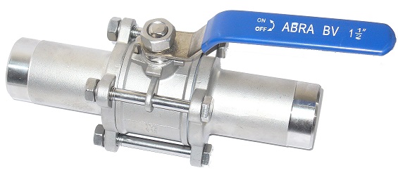 Шаровые краны нержавеющие из стали AISI316 (CF8M) Ду 15-100 Ру40 сварка/сварка длинные патрубки Тип ABRA-BV61L 