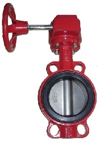 Затвор поворотный дисковый чугунный  редуктором