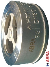 Чертеж габаритный обратного клапана двустворчатого межфланцевого ABRA-D71 