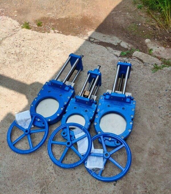DN200, DN150, DN100 PN16 / Задвижки шиберные (затворы ножевые) ABRA / Knife gate valve (knife gate) ABRA / Nuga kiilventiil ABRA